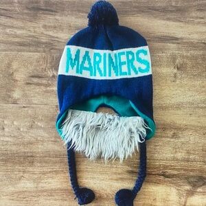 Mariners Blue and Gray Knit Hat with Beard